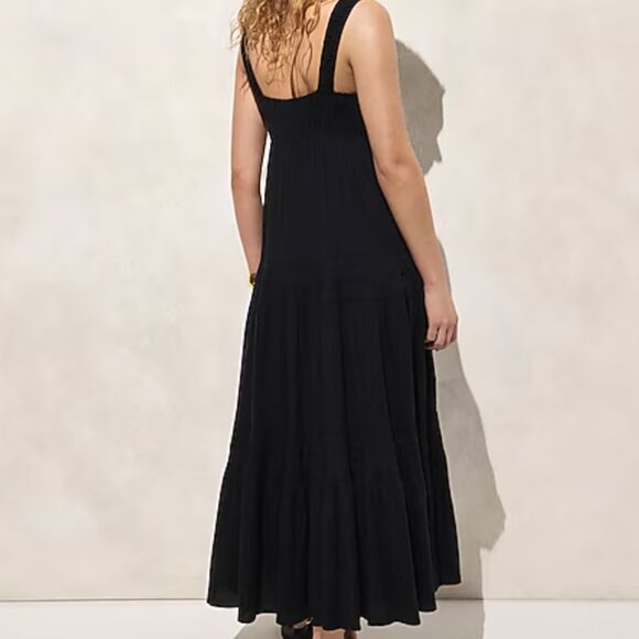 NWT J. Crew Gauze Tiered Black Maxi Dress **Price Is Firm** - Picture 2 of 2